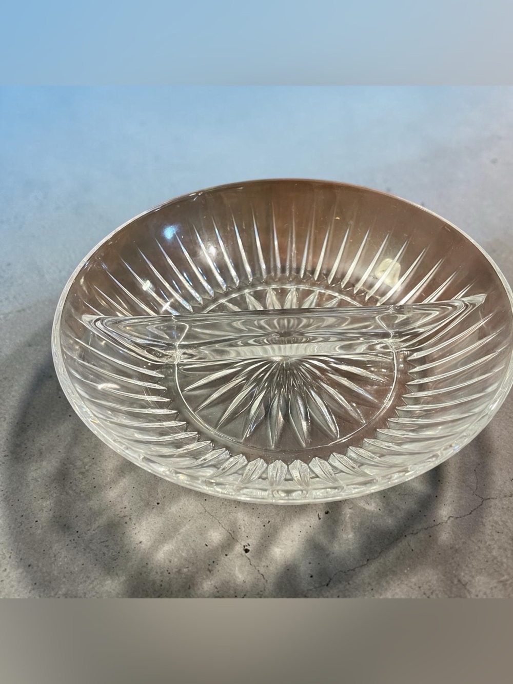 Vtg Princess House Serving Dish Heritage Royal Highlights Lead Crystal 8”